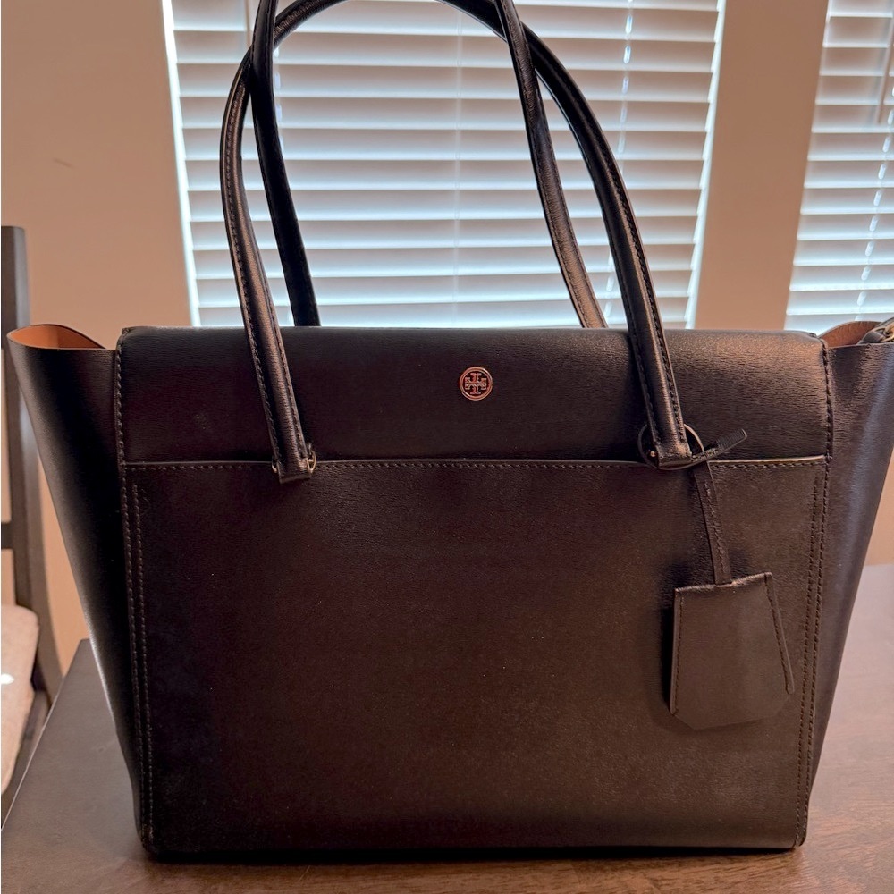 Tory Burch Parker Black Leather Tote Bag - perfect